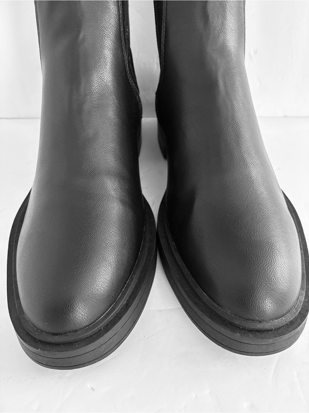 Kenneth Cole Reaction Anabelle Tall Rubber Sole Stacked Heel Riding Boot Size 12 - Picture 9 of 10